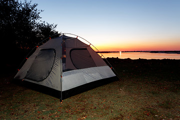 Image showing camping in africa on Zambezi river in Namibia