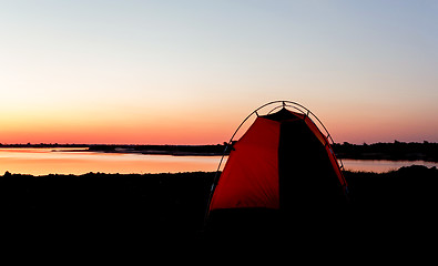 Image showing camping in africa on Zambezi river in Namibia