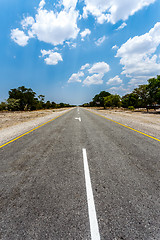 Image showing Endless road with blue sky