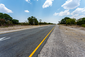 Image showing Endless road with blue sky