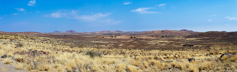Image showing panorama of fantastic Namibia moonscape landscape