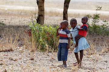 Image showing Dirty and poor Namibian childrens