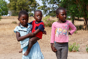 Image showing Dirty and poor Namibian childrens