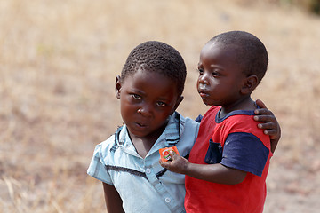 Image showing Dirty and poor Namibian childrens