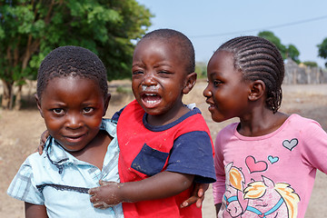 Image showing Dirty and poor Namibian childrens