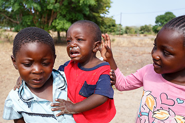 Image showing Dirty and poor Namibian childrens