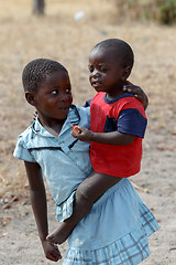 Image showing Dirty and poor Namibian childrens