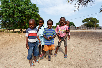 Image showing Dirty and poor Namibian childrens