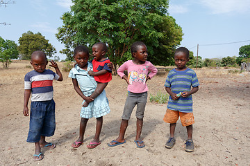 Image showing Dirty and poor Namibian childrens