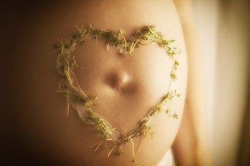 Image showing cress heart on baby bump