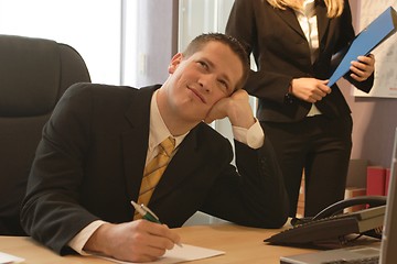 Image showing Businessman thinking