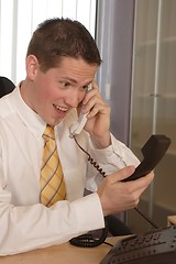 Image showing Businessman on phone