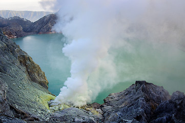 Image showing Ijen volcano, travel destination in Indonesia