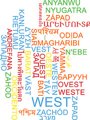 Image showing West multilanguage wordcloud background concept