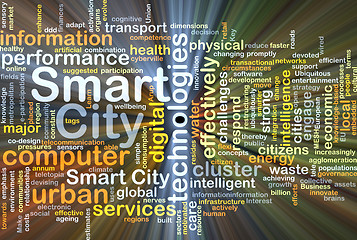 Image showing Smart city background concept glowing