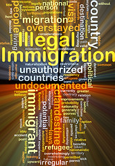 Image showing Illegal immigration background concept glowing