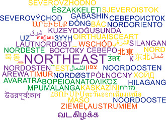 Image showing Northeast multilanguage wordcloud background concept