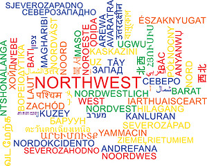 Image showing Northwest multilanguage wordcloud background concept