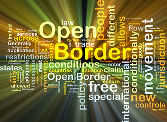 Image showing Open border background concept glowing