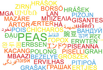 Image showing Peas multilanguage wordcloud background concept