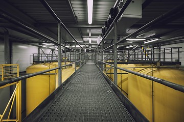 Image showing Industrial interior with welded silos