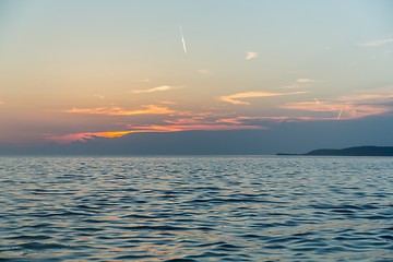 Image showing Coastline with horizon and sky