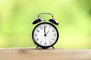 Image showing Vintage background with retro alarm clock