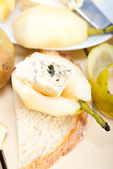 Image showing cheese and pears