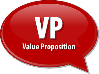 Image showing VP acronym word speech bubble illustration