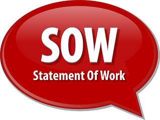 Image showing SOW acronym word speech bubble illustration