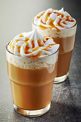 Image showing two glasses of coffee with whipped cream