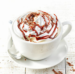 Image showing cup of coffee with whipped cream