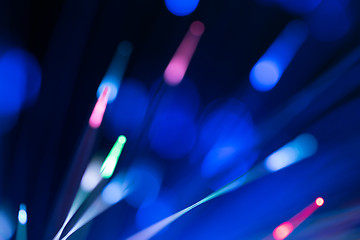 Image showing optical fibres abstract blurred technology background