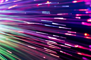 Image showing optical fibres abstract blurred technology background