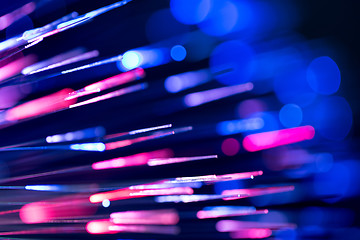 Image showing optical fibres abstract blurred technology background