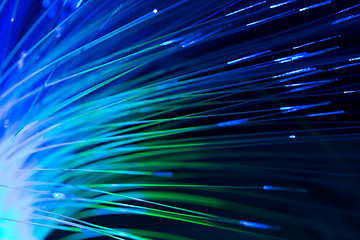 Image showing optical fibres abstract blurred technology background