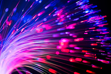 Image showing optical fibres abstract blurred technology background