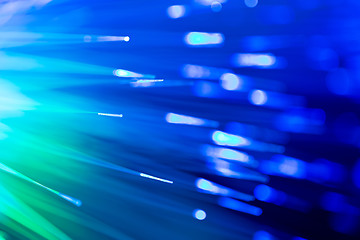 Image showing optical fibres abstract blurred technology background