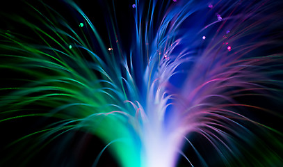 Image showing optical fibres abstract blurred technology background