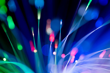 Image showing optical fibres abstract blurred technology background