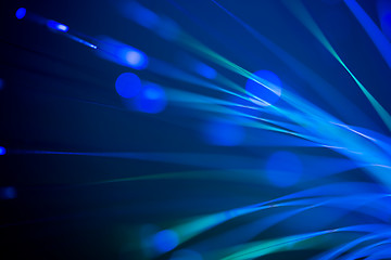 Image showing optical fibres abstract blurred technology background