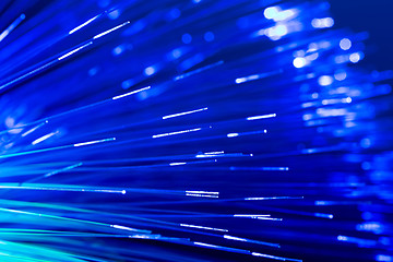 Image showing optical fibres abstract blurred technology background