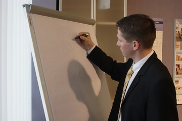 Image showing Businessman writing 