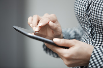 Image showing Womanworking with digital tablet