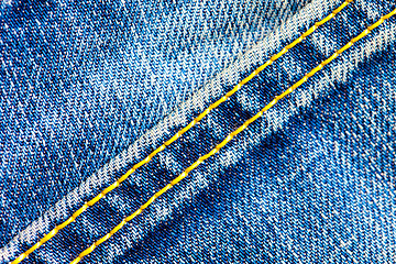 Image showing part of old blue jeans