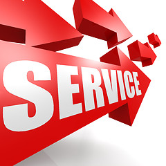 Image showing Service arrow in red