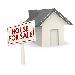 Image showing House for sale banner with house