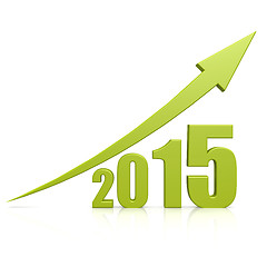 Image showing Year 2015 growth green arrow