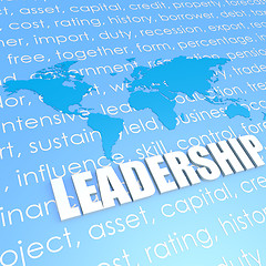 Image showing Leadership world map