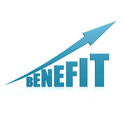 Image showing Benefit blue arrow